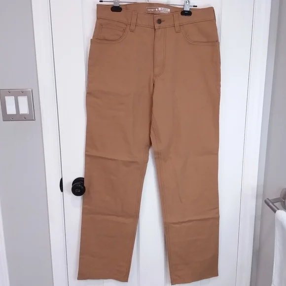 Men's Carhartt Canvas Rugged Flex Relaxed Five Pocket Work Pants 32Wx32L NWT - Picture 2 of 13